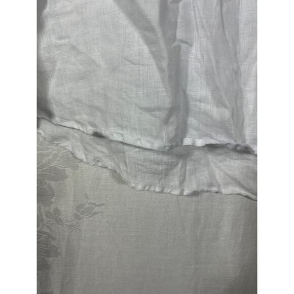 ForCynthia Beachwear 100% Linen Tank XL White Collar Pockets Cover Up - Picture 2 of 11